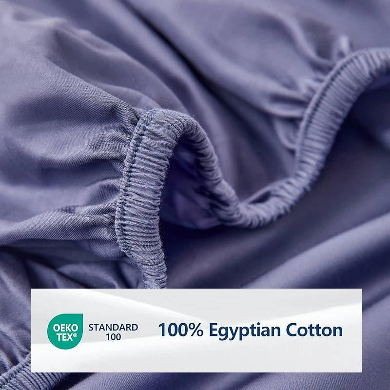 800TC Egyptian Cotton Fitted Sheet with Elastic Band Solid Color Bed Sheet Luxury Mattress Cover Fit Sheet 100/140/160/200x200cm