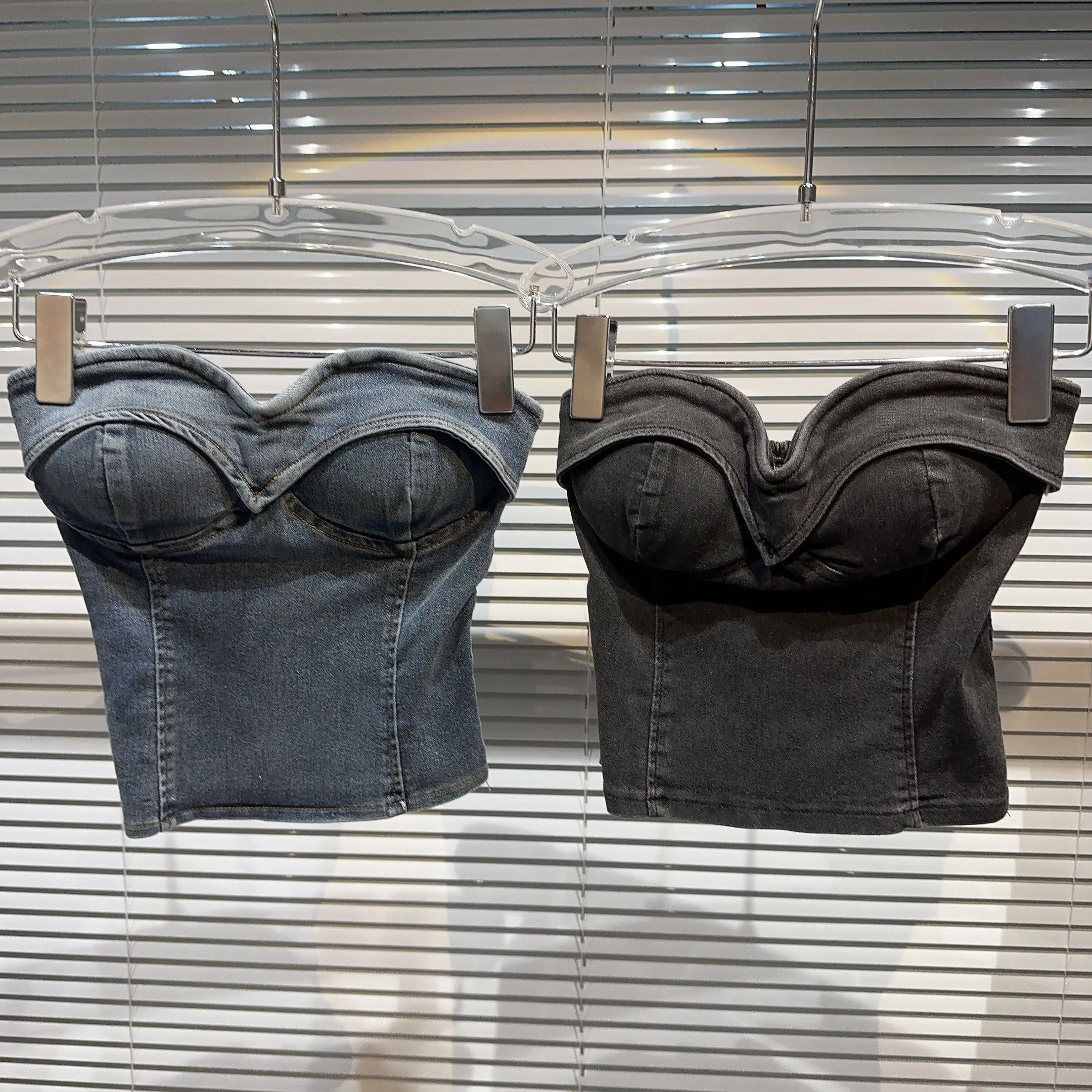 

Сексуальная модная губчатая нагрудная накладка, облегающая джинсовая майка Csole Bal Street Sle, однотонная весенняя новинка для женщин