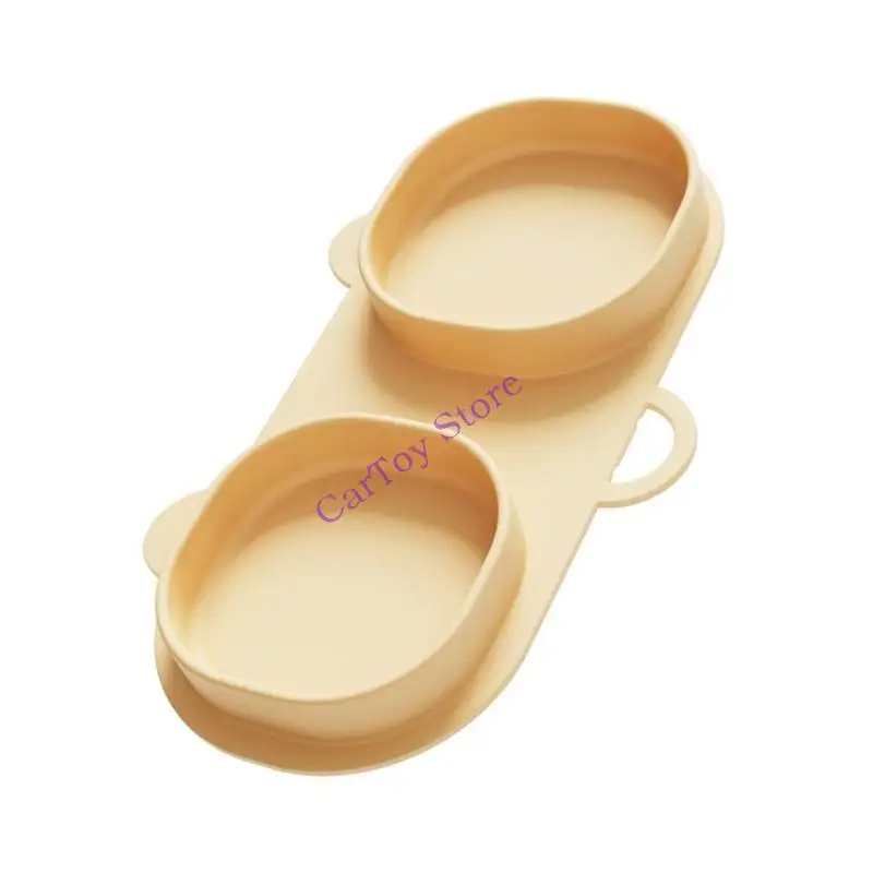 طبق طعام للأطفال مصنوع من السيليكون المقاوم للحرارة ومقصورة مزدوجة لتغذية الرضع #3