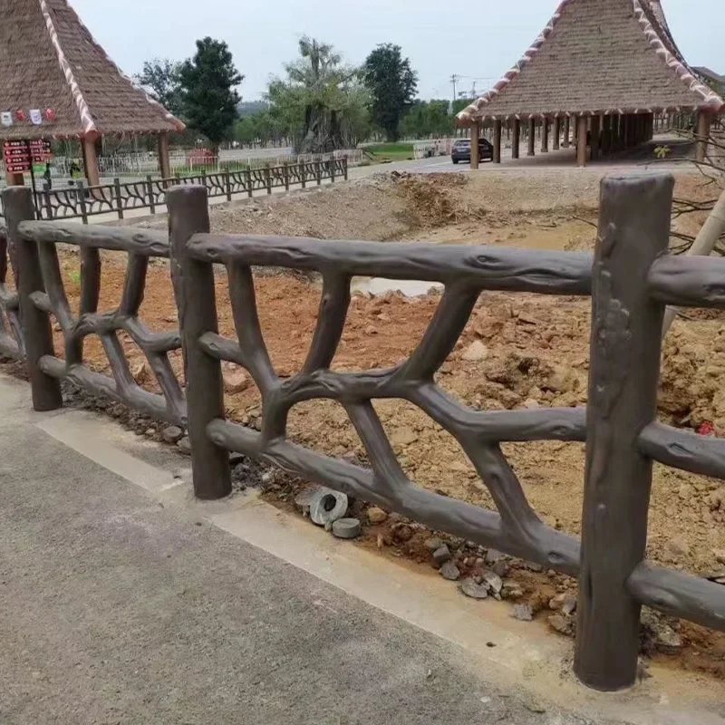 Cement imitation rattan fence mold garden landscape prefabricated abrasive concrete railing imitation wood grain imitation bark