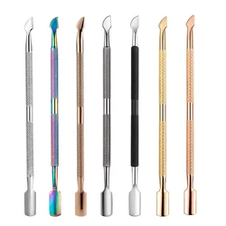 2-Ways Stainless Steel Cuticle Pusher Dead Skin Remover for Pedicure Manicure, Nail Care Cleaner Tool