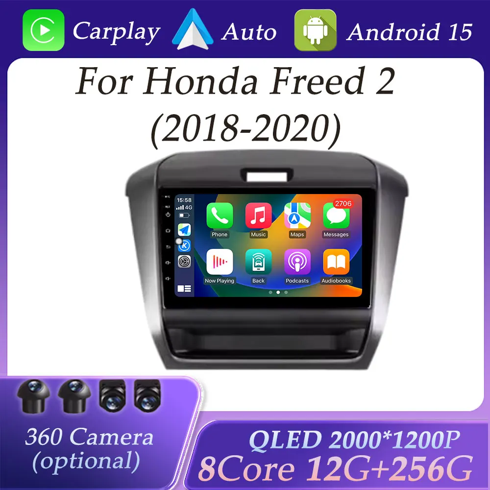 

Car Radio Video Audio Multimedia Player for Honda Freed 2 RHD 2018 - 2020 GPS Navi DSP Stereo Wireless Carplay Split Screen WIFI
