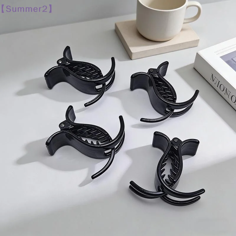 【Xia2】5/10Pcs Black Mini Three-Pronged Hair Clips Korean Non-slip Small Side Bangs Grip Hair Clip Fashion Accessories{S}