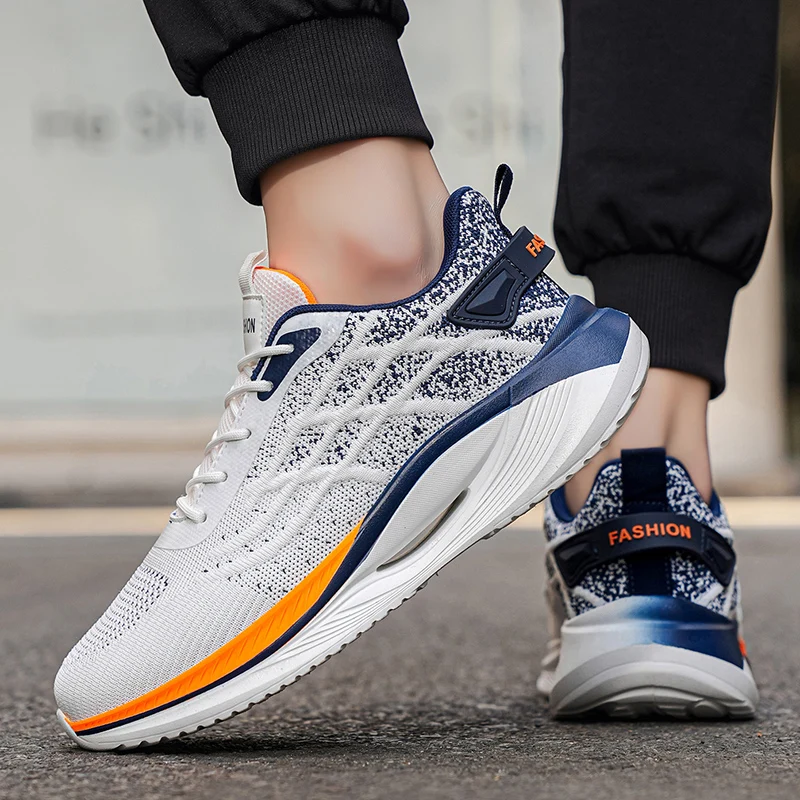 Men's Mesh Breathable Casual Sneakers Summer New Lightweight Soft-sole Anti-slip Outdoor Racing Running Shoes Speed Sports Shoes