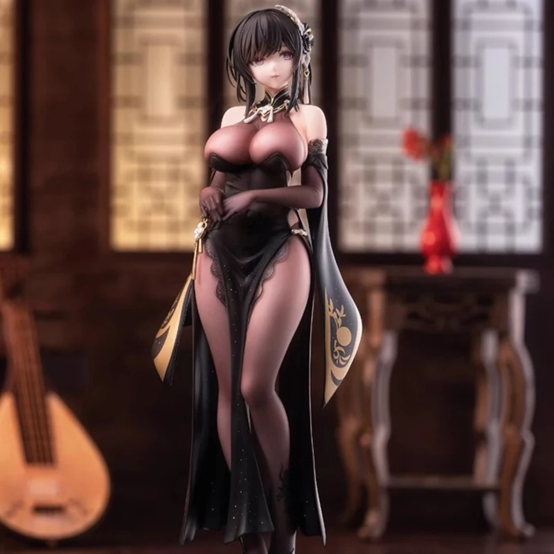 

25cm Azur Lane Chen Hai Cheongsam Sexy Beautiful Girl Image Pvc Action Figure Game Figurine Model Ornament Collect Birthday Gift