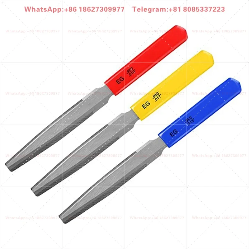 3 Pieces Tapered Guitar Nut File Nut Slotted File Set Kit Double Edge Wire File Electric 7.6 Inches