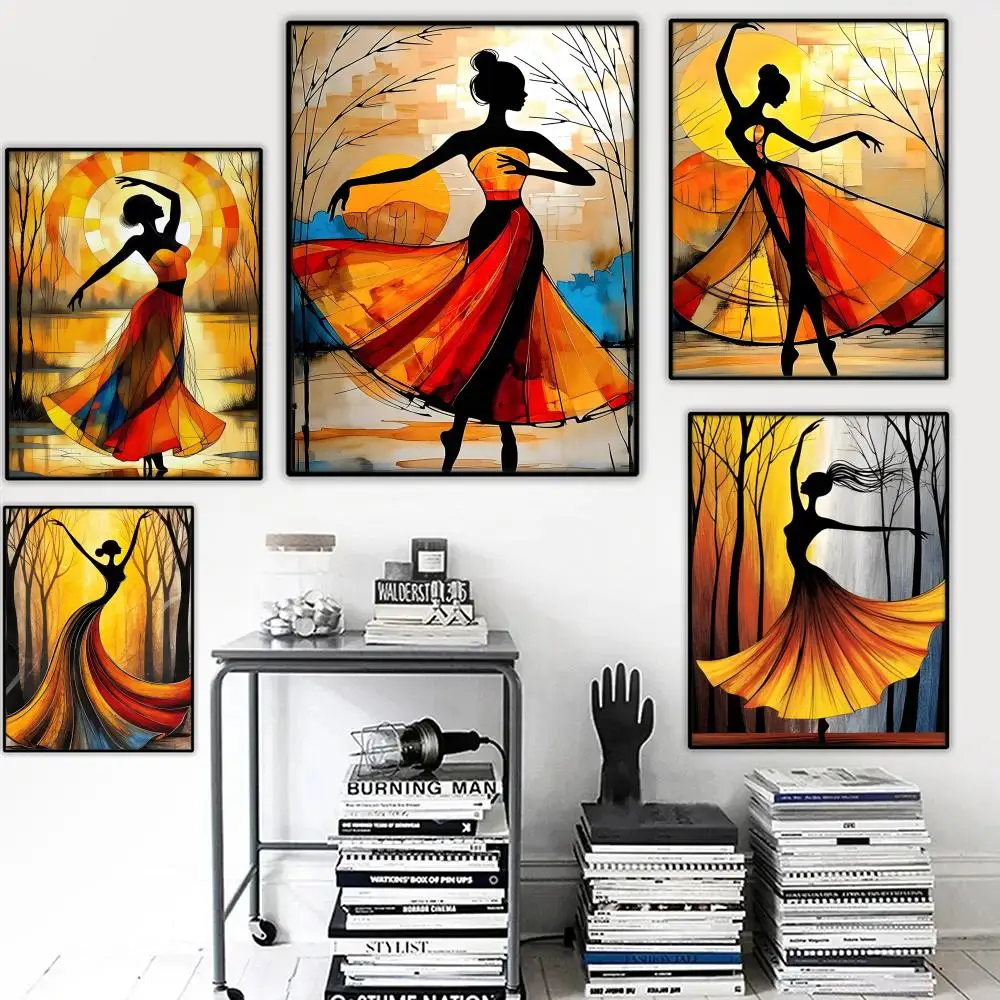 Modern abstract shape Art Poster Stickers Mural Painting Self-Adhesive Wall Decals for Bedroom Living Room Home HD Decor Gift