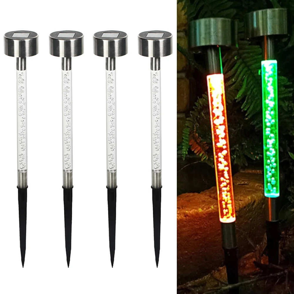 4Pcs Decorative Garden Solar Color Changing LED Lights Lawn Courtyard Decoration LED Solar Lawn Lighting Outdoor Lighting Decor