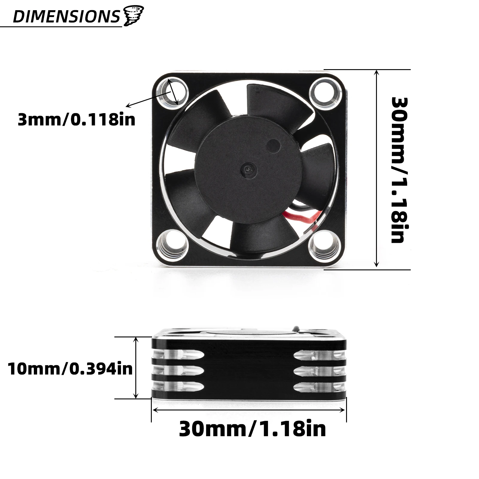 RCZIPROY RC 25mm 30mm 35mm 40mm 50mm Lüfter Lüfter RC Creeper 1/10 1/8 1/5 540 550 3650 Motor Bürstenlosen/Gebürstet ESC RC Auto – Detail 25