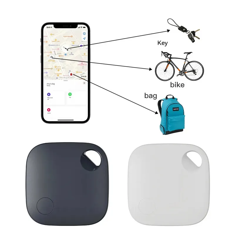 Bluetooth GPS Tracker for Air Tag Replacement via Apple Find My to Locate Card Wallet Bike Keys Finder MFI Smart iTag