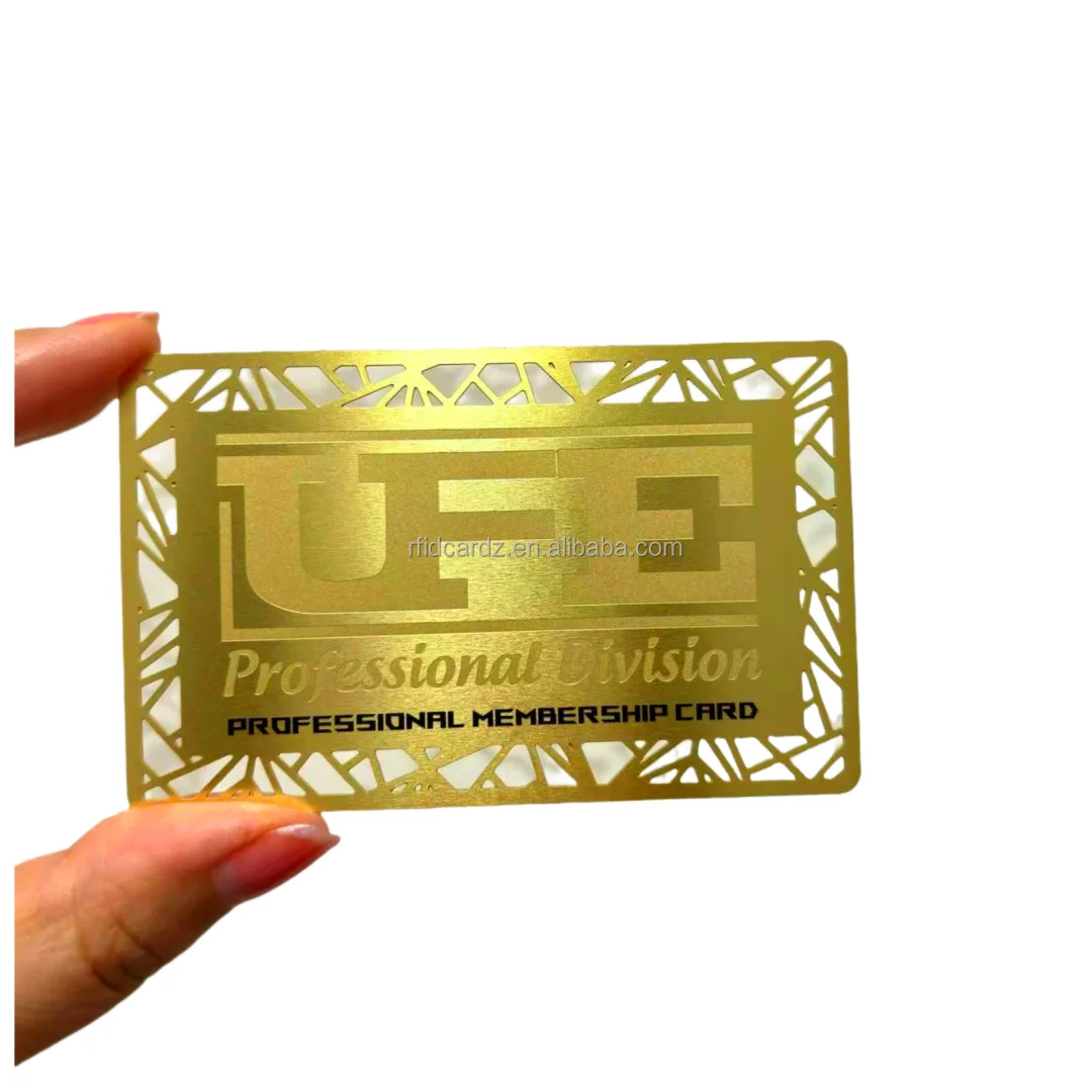 Customized inquiry Gold Stainless Steel Custom Design Brush Membership Metal Business Card