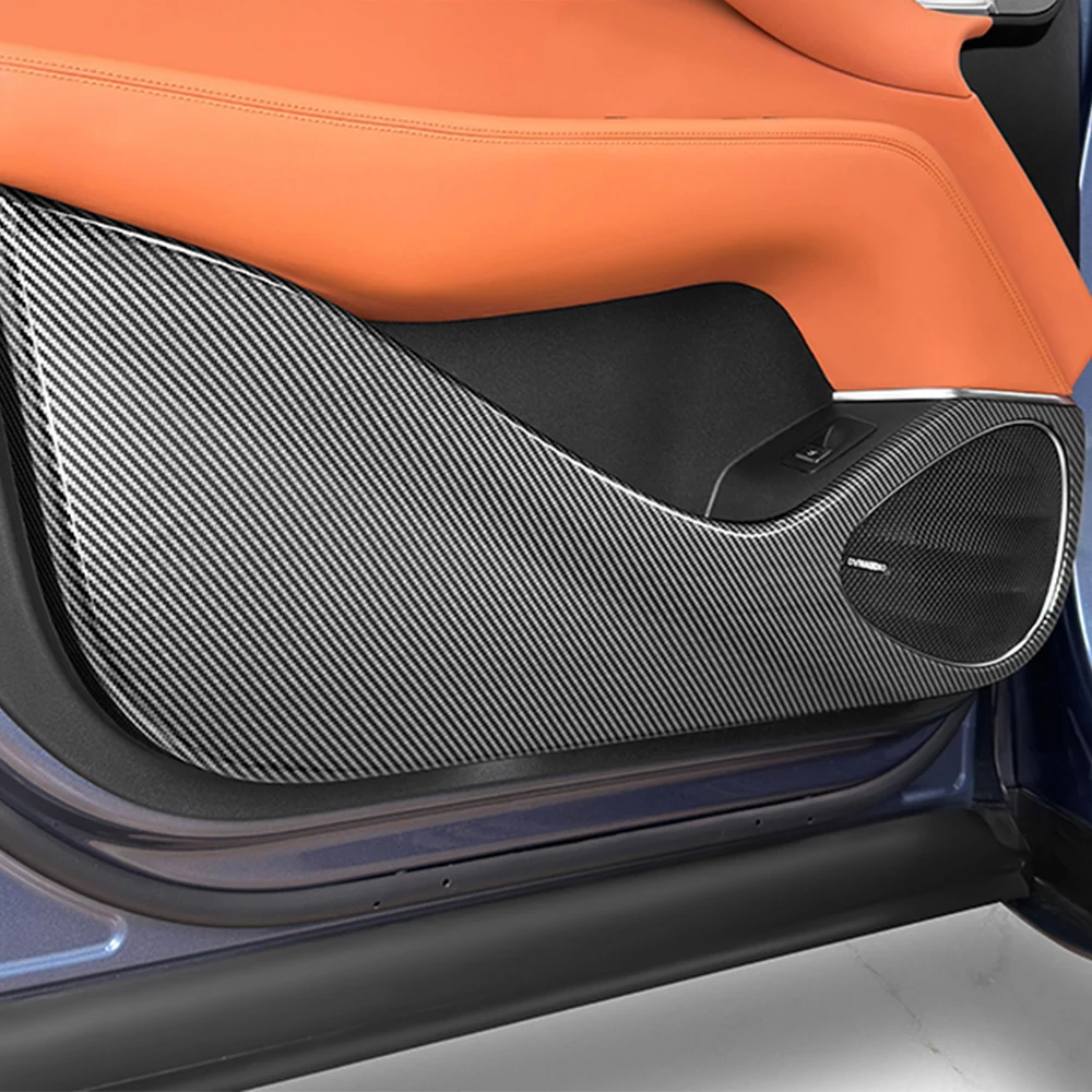 

4 Pcs For 2024 2025 BYD Sealion 7 EV Carbon Fiber Color Door Kick Plates Interior Modification Products Door Protection Panels