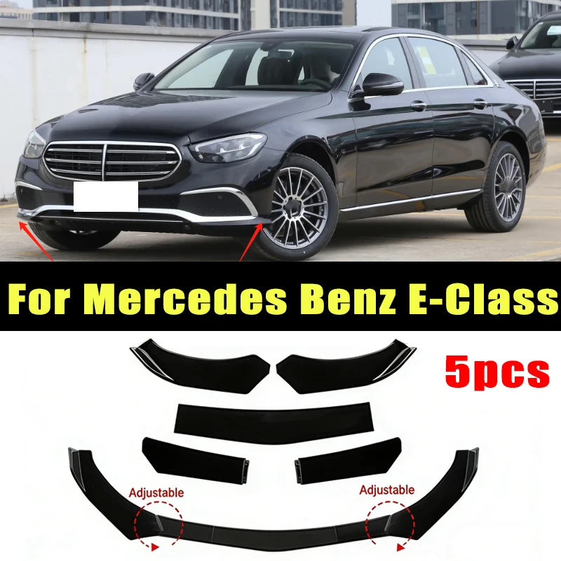 

5Pcs ABS Material Universal Car Front Bumper Separator Bumper Lip Body Kit Duck Lip Separator For Mercedes Benz E-Class