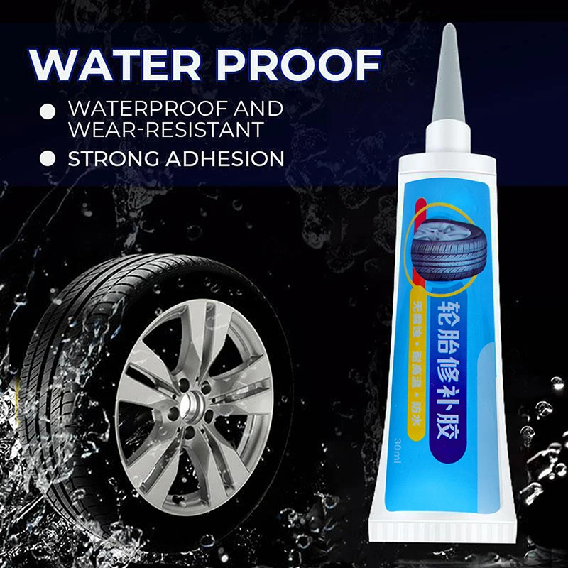 Reparação de pneus cola líquida preta, borracha forte, resistente ao desgaste, não corrosivo, adesivo, couro bond instantâneo, 2pcs