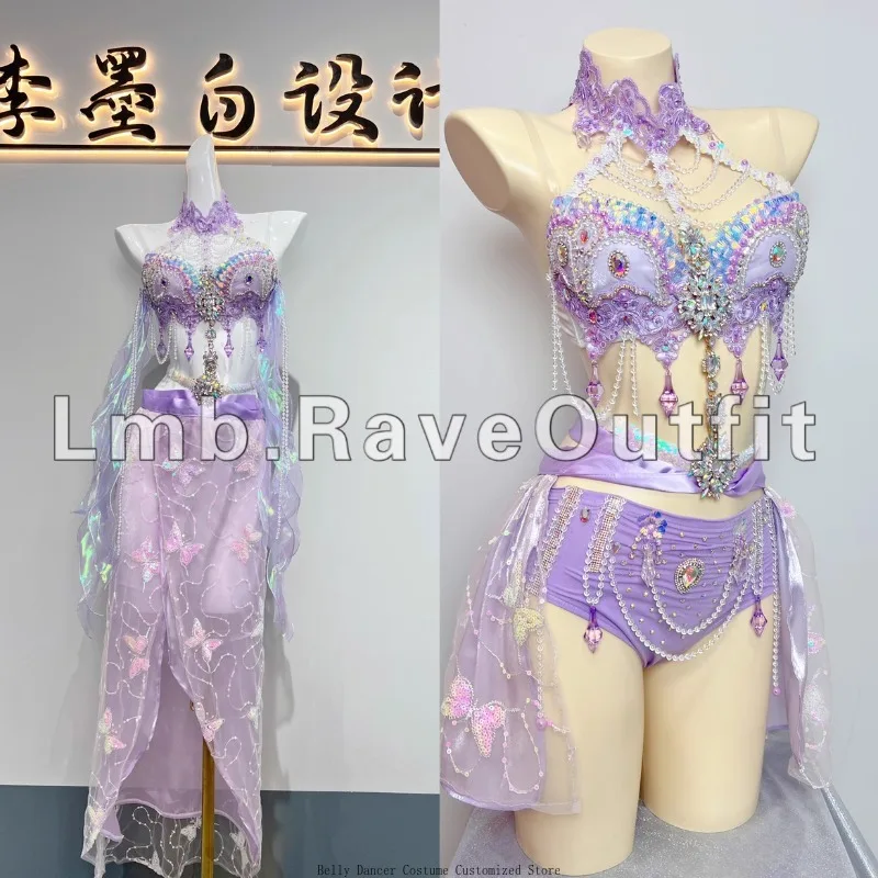 

Customized Fantasy Purple Shark Scale Mermaid Top Photo Xishuangbanna Electronic Syllable Tutu Skirt Performance Dress