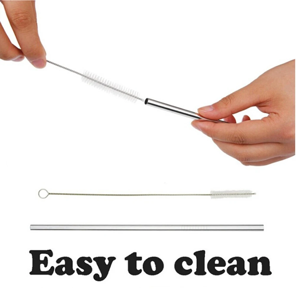

8pcs Stainless Steel Drinking Straws Reusable Curved Straight Anti-Rust Corrosion Resistant Eco-Friendly Drinks Straw For Coffee