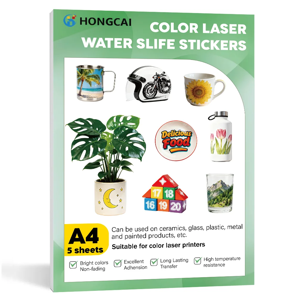 

5 листов бумага для наклеек с водными горками формата А4, 21x29 см, глянцевая, белая, для лазерной печати (без покрытия), для наклеек, поделок, совместимая с цветным лазером