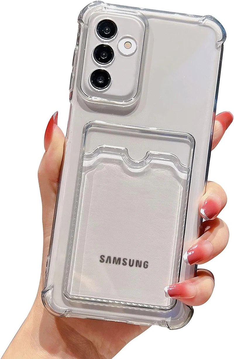 Card Bag Case for Samsung Galaxy S21 S22 S23 FE S24 Plus A55 A35 A25 A15 A24 A54 A14 A34 A53 S24 Ultra 5G Shockproof Clear Cover