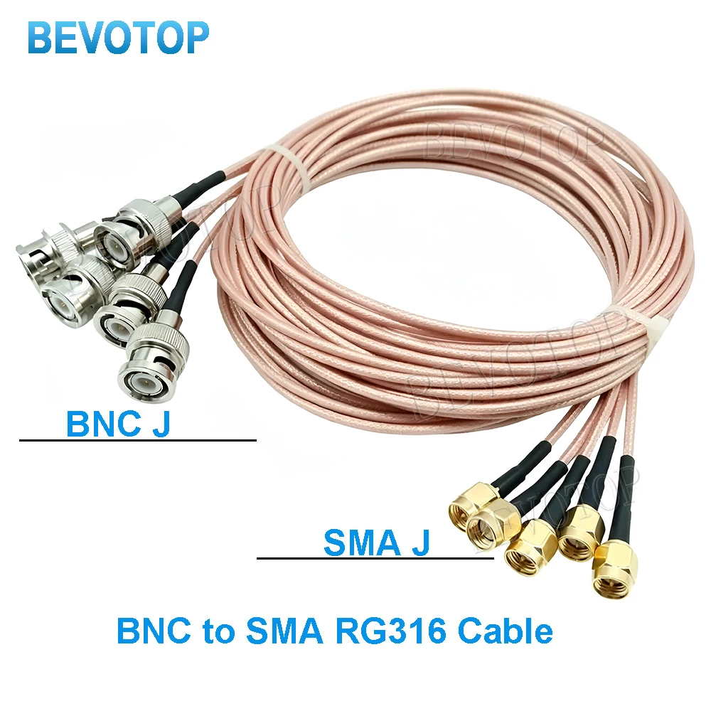 1Pcs SMA to BNC RG316 SMA Male/Female to BNC Male/Female Connector 50 Ohm RG-316 RF Coaxial Pigtail Extension Cable 10CM-10M