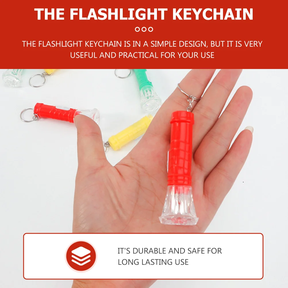 20 Pcs Flashlight Keychain Rechargeable Glowing Pendant Decorate Hanging Plastic Mini LED Toddler Torch
