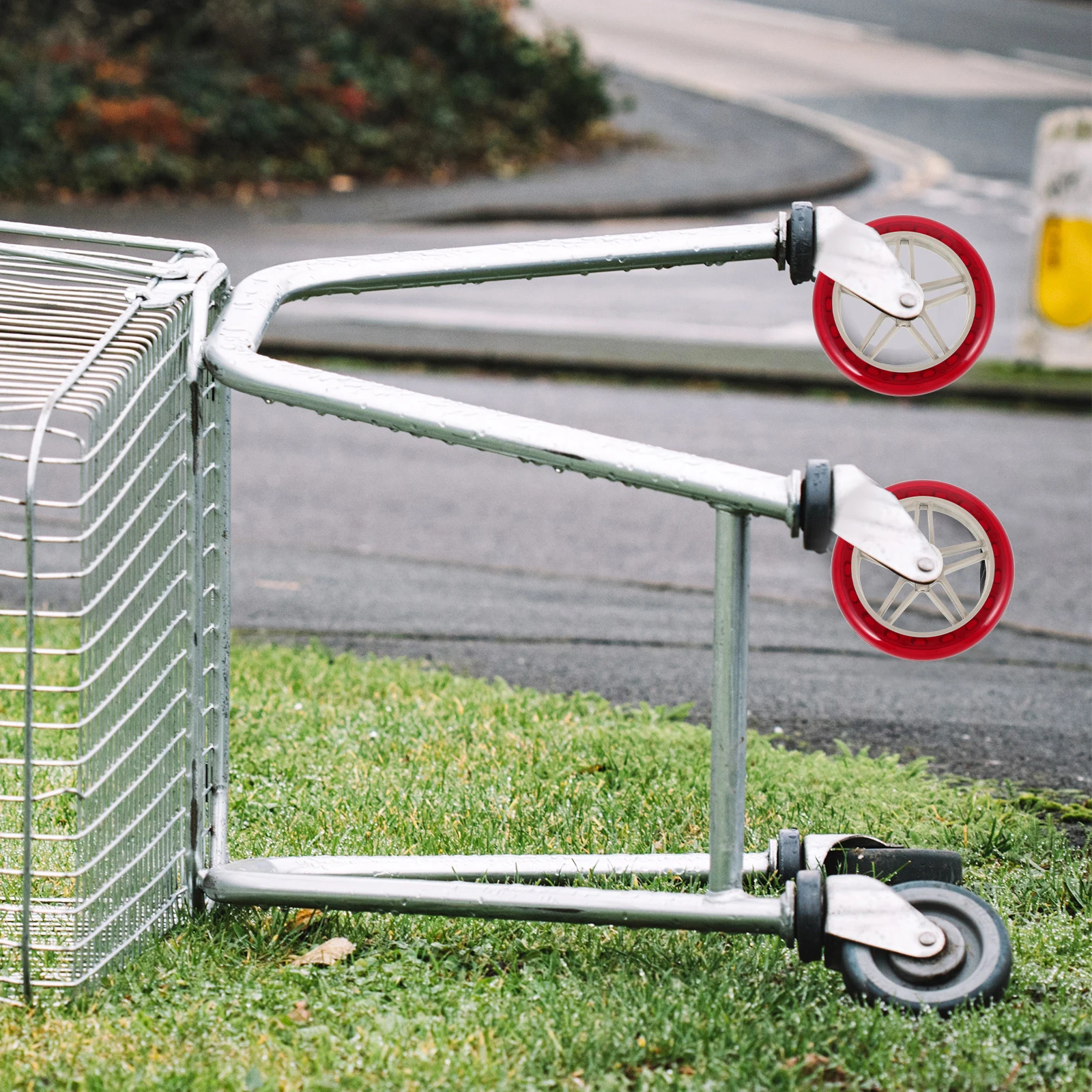 

2pcs Shopping Replacement Heavy Duty Plastic Pu For Rolling Grocery Trolley Cart Wheels Load Bearing Utility Cart Wheels