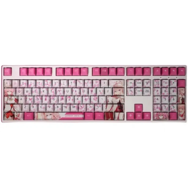 Aksesoris Anime Beauty Yae Miko Keycaps Game Genshin Impact Keycaps Dekorasi Keyboard Cherry High Cosplay Keycap
