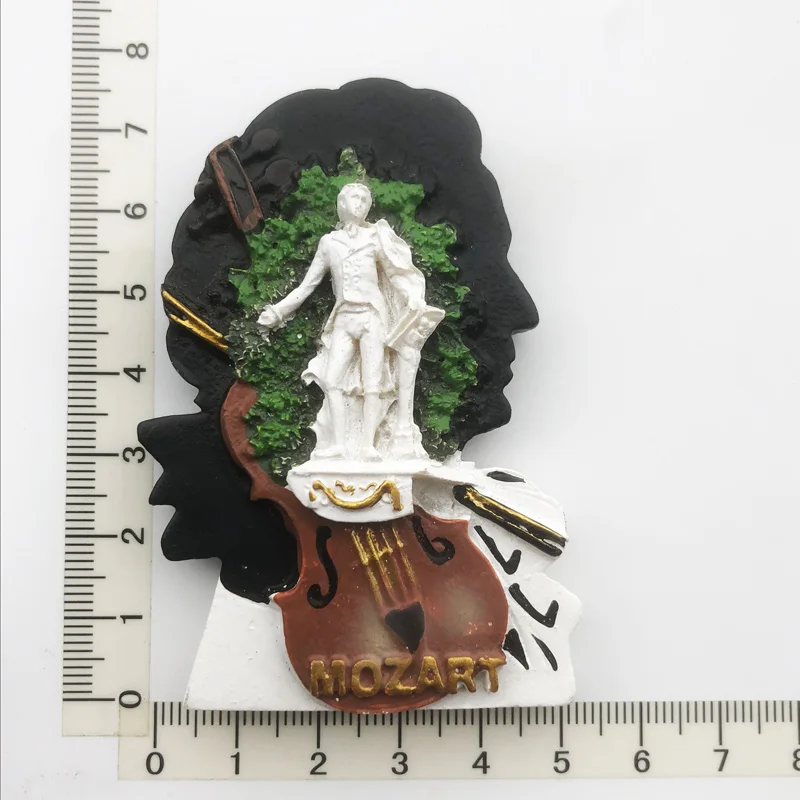 

Mozart Fridge Magnet Cultural Landscape Message Post Tourism Souvenir Resin Craft Decoration