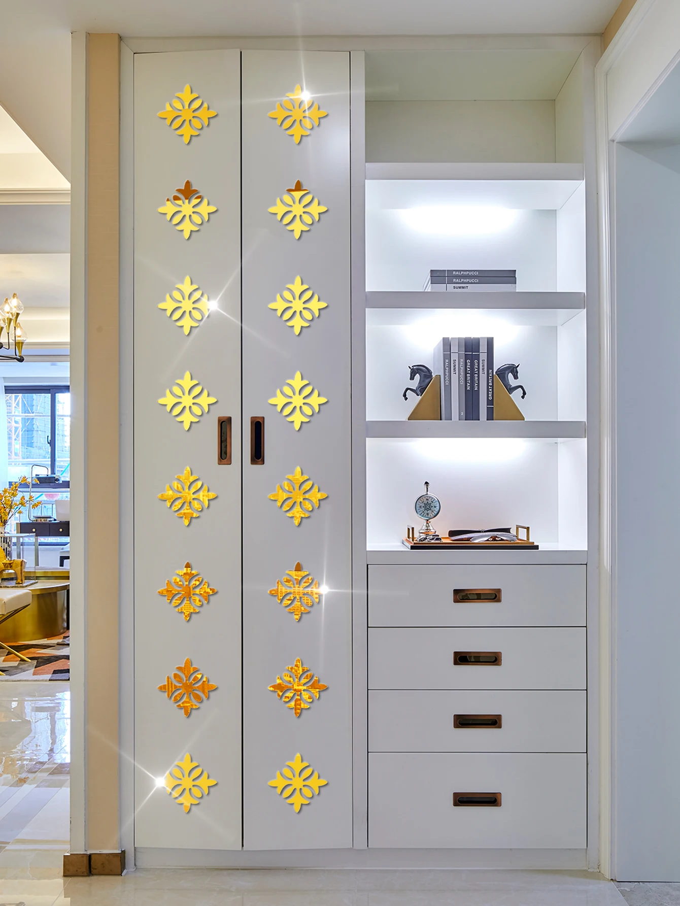 Cozinha acrílico espelho adesivos de parede decoração para casa sala de estar armário arte mural decoração peel & vara papel de parede 10 pçs