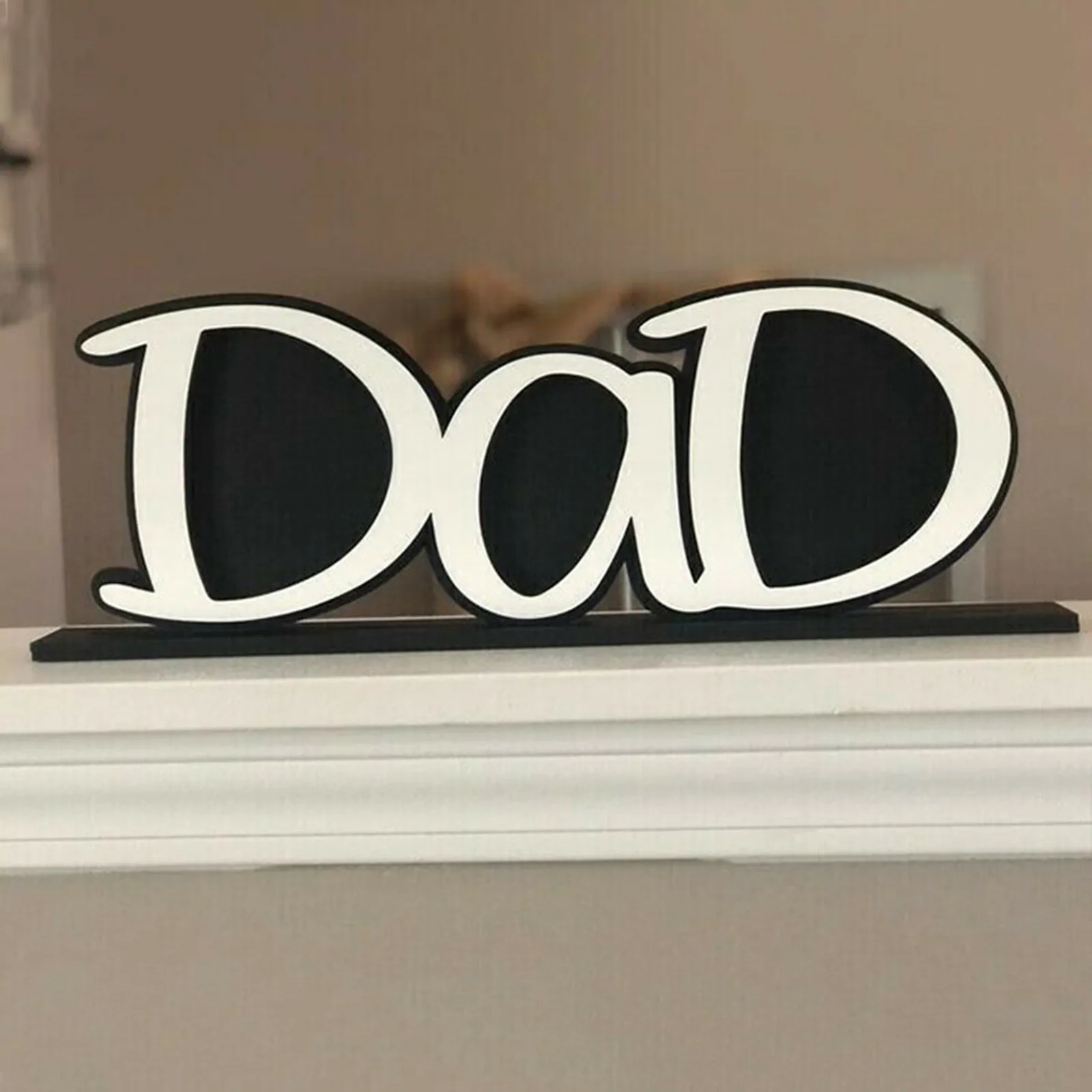 Dad Picture Frame Dad Photo Holder For Father\'s Day Gift Creative Wooden Desktop Ornament Dad Photo Clip Home Decoration