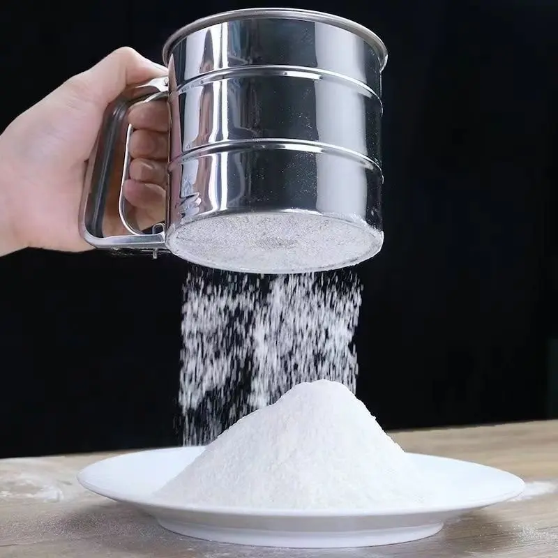 

Stainless Steel Flour Sifter Sieve with Hand Press Fine Mesh for Baking Powder Sugar Kitchen Baking Tools