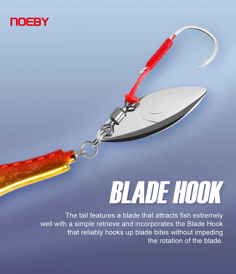Noeby Casting Blade Jig 21g 28g 40g Sinking Metal Jig Long Casting Shore Jigging Assist Rig Kunstköder für Meeresangelköder – Detail 5