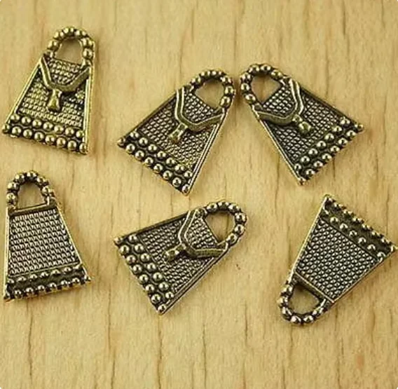 20pcs 16x11mm antique gold color handbag design charms for  jewelry making HWH2132