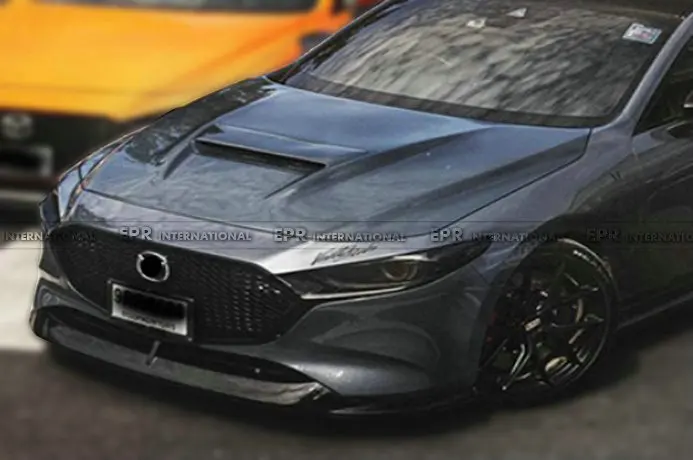 For Mazda 3 Axela BP 19 Onawards MPS Type Hood (Hatch Back) Carbon Fiber Hood Glossy Finish Bonnet Cover Tuning Kit Drift Racing