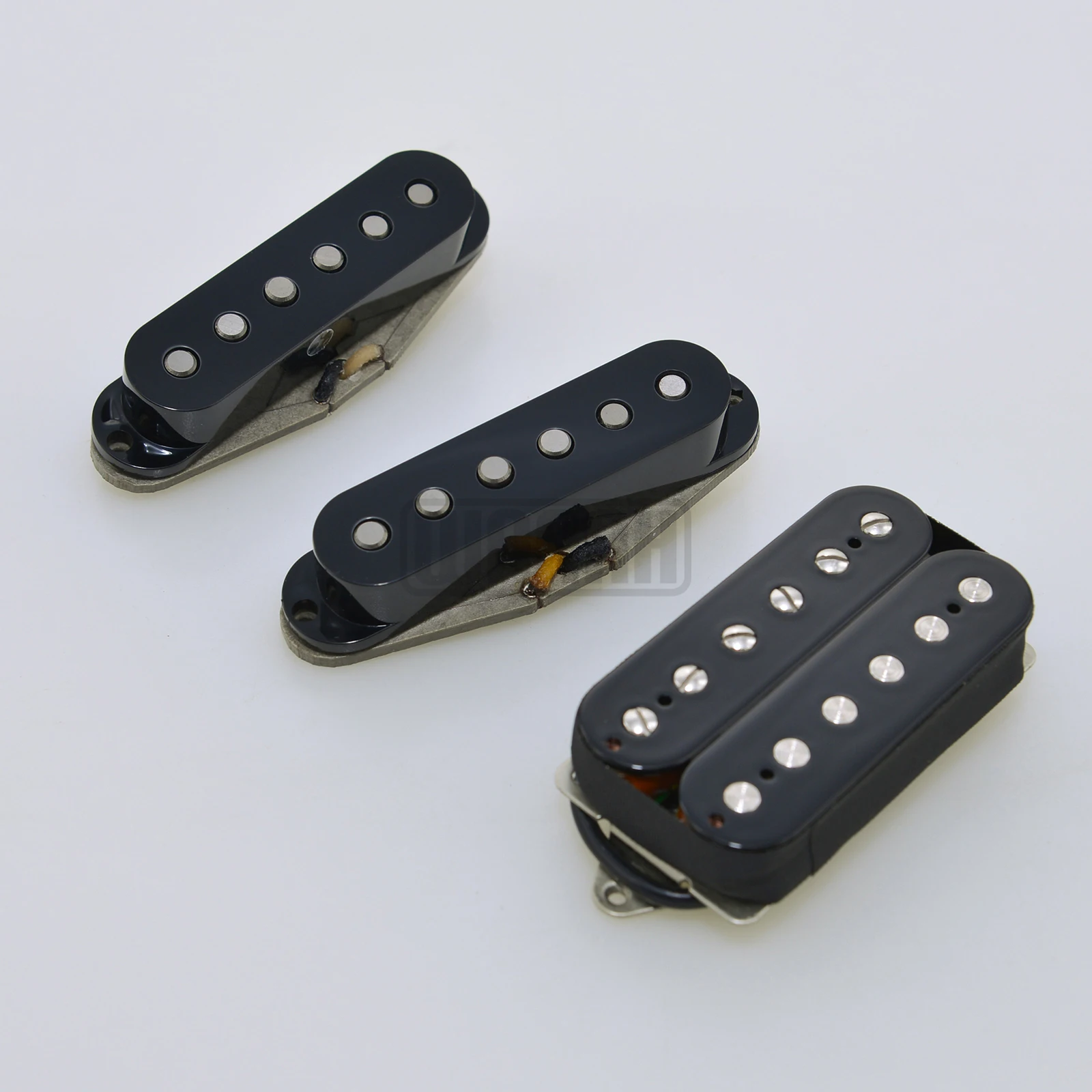 WAAAH Handwound V70 60\'s HSS Double Coil Guitar Pickups Alnico 5 Grey Bottom Plate Guitar Parts for Electric Guitar Replacement