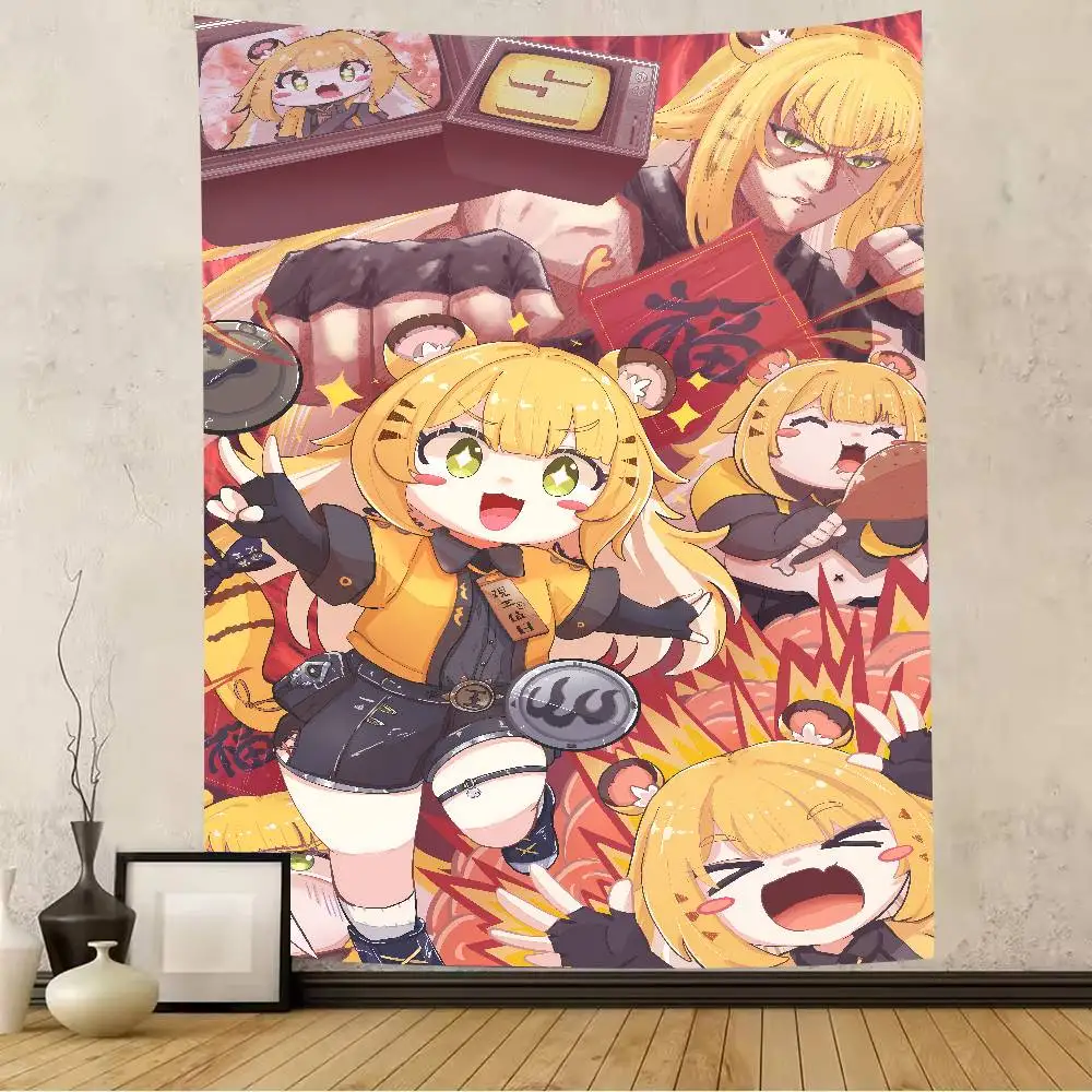 Kawaii لطيف فتاة Jufufu Zenless منطقة صفر ألعاب نسيج الجدار الشنق فن الديكور خلفية جمالية القماش عيد ميلاد Gif