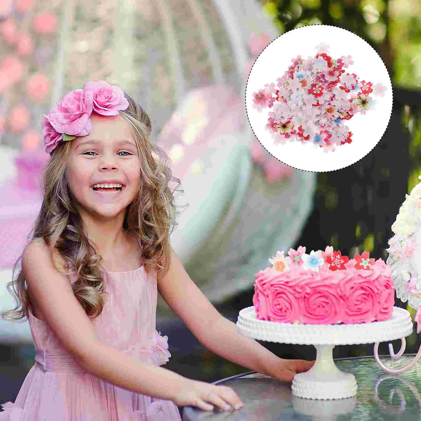 440 Pcs Cake Decoration Edible Topper Paper Decorations Creative Cupcake Shaped Ornament Sticky Rice Adornment