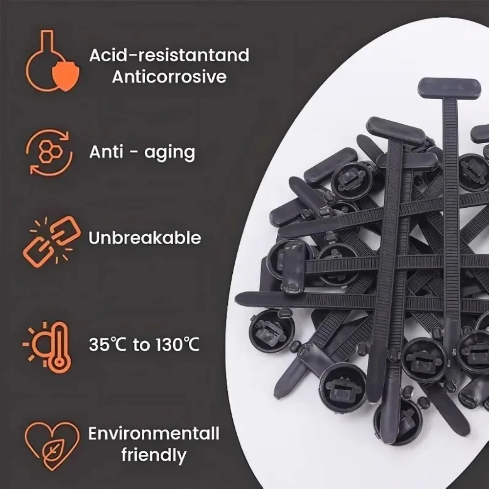 10-300Pcs Nylon Zip Ties Multi-Purpose Car Engine Guards Underbody Panel Fastener Clip Screw Replacement Self-locking Cable Tie