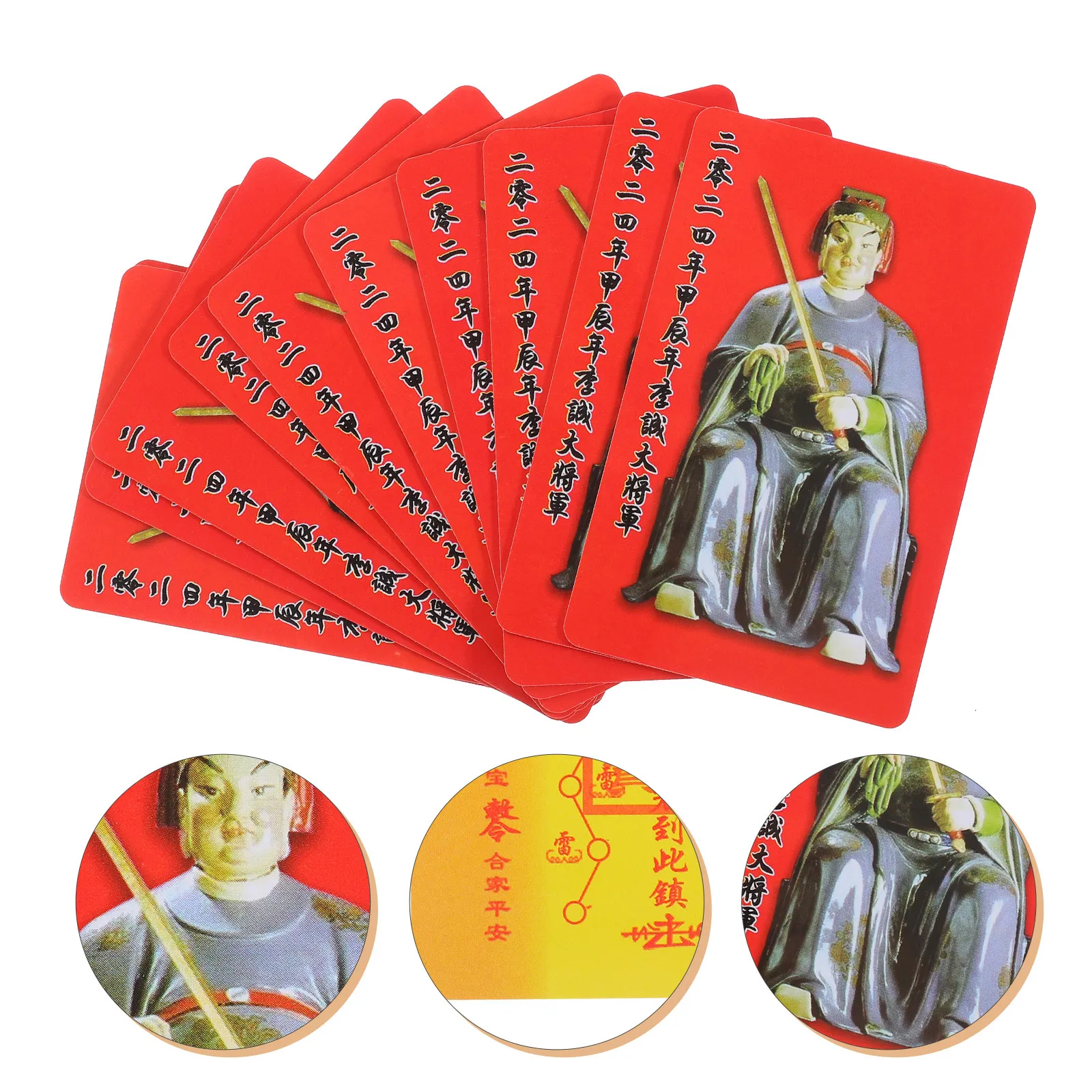 

10Pcs Year of Dragon 2024 Card Chinese Style Amulet Luck Auspicious Protection Portable Fortune Blessing Cards for Purse