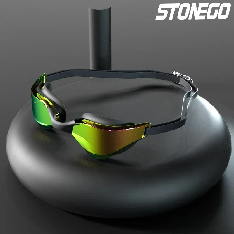 【セール中】プロフェッショナル防曇スイムゴーグル HD 広角レンズ付き 快適なフィット感 調節可能なノーズブリッジ スタイリッシュなデザイン