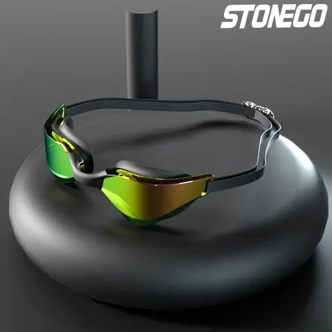 Professional Anti-Fog Swim Goggles with HD Wide-Angle Lens Comfortable Fit Adjustable Nose Bridge Stylish Design