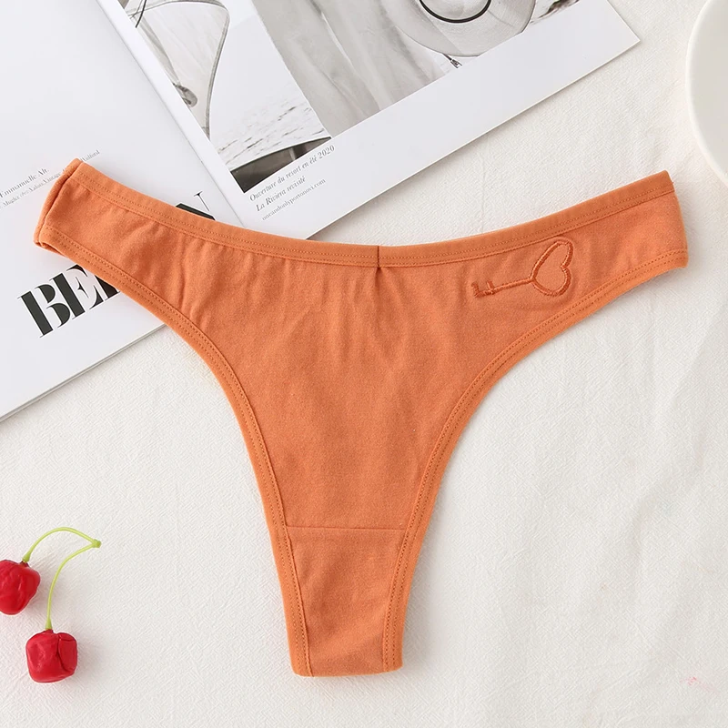 BANNIROU 1Pcs Women\'s Cotton Panties Thongs Female Low-Rise T-back G-string Underpants Ladies Intimates Underwear For Women