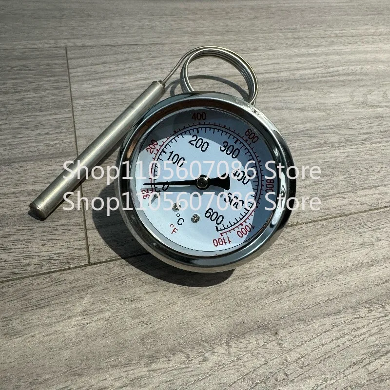 Stainless Steel Shell Thermometer 0-500 Degrees 0-600 Degrees Pizza Oven Thermometer, Oven Temperature Dial 1 Meter Line
