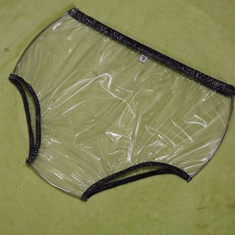 Cuecas plásticas de PVC transparente para homens e mulheres, cuecas macias soltas, à prova de vazamento, calças impermeáveis, casal calcinha erótica, ABS