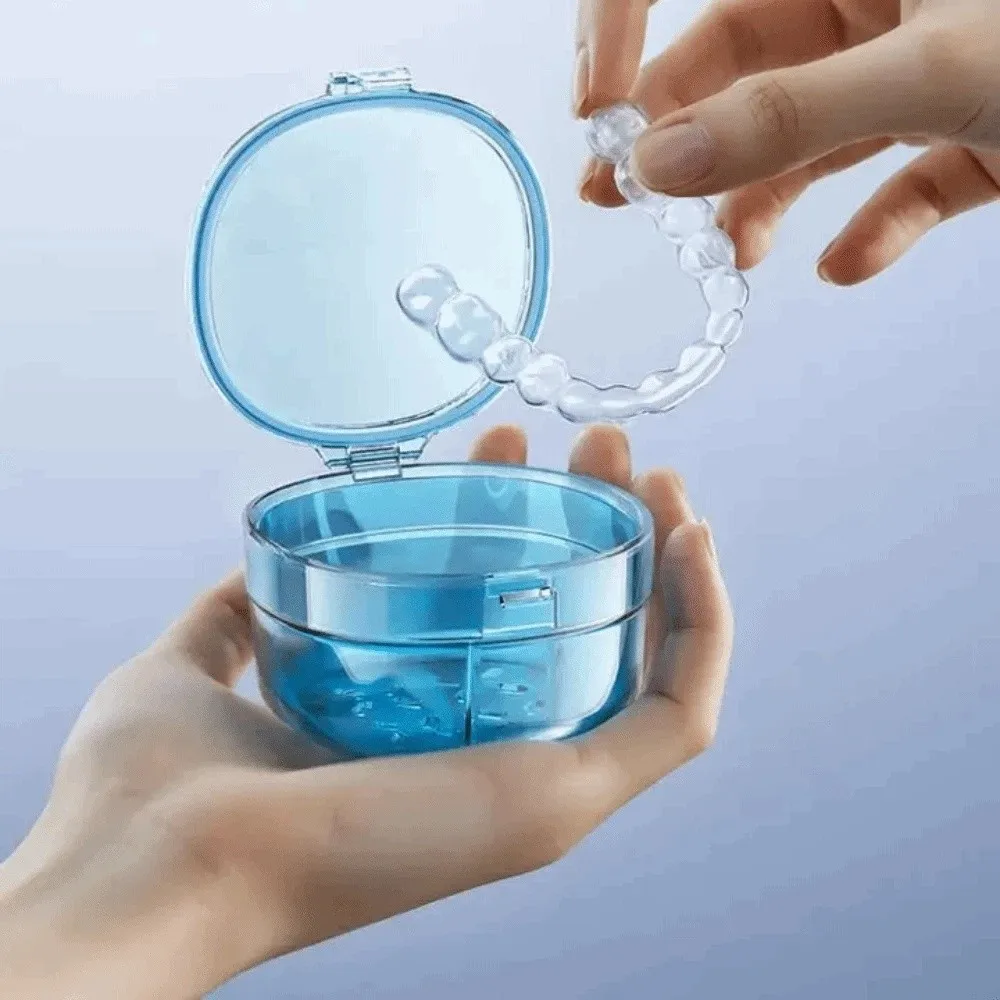 Transparent Soaking Cleaning Invisible Braces Box Waterproof Large Capacity Dental Braces Box Multi-layered Portable
