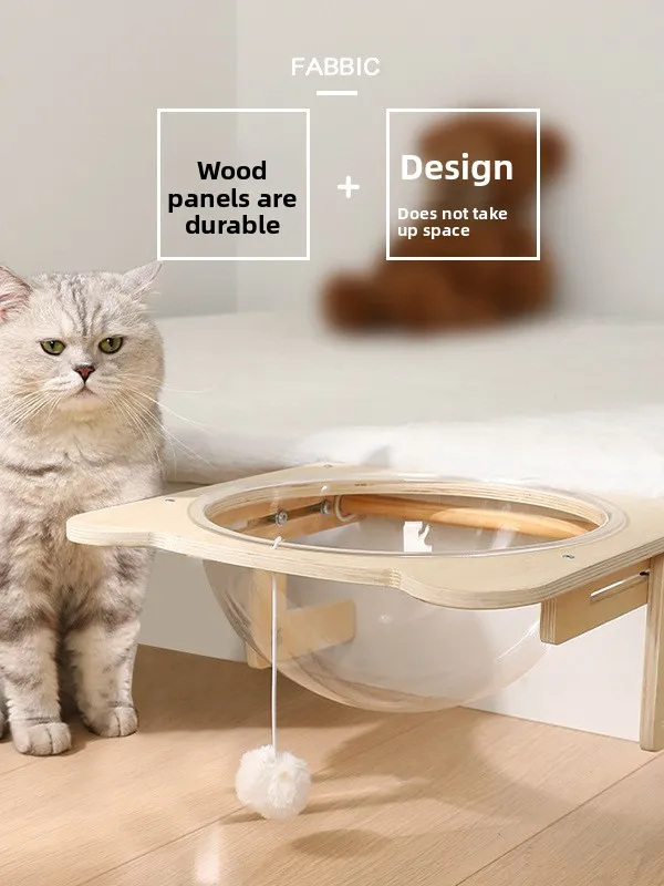 

Прозрачная подвесная лежанка-гнездо для домашних животных на балкон/окно, для средних размеров