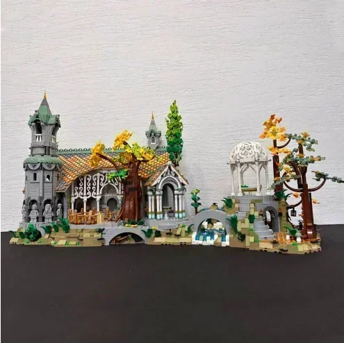 6167pcs Film Series of the Rings Rivendells Street View Building Blocks Model Compatible 10316 Style Bricks Toy Kid Gifts