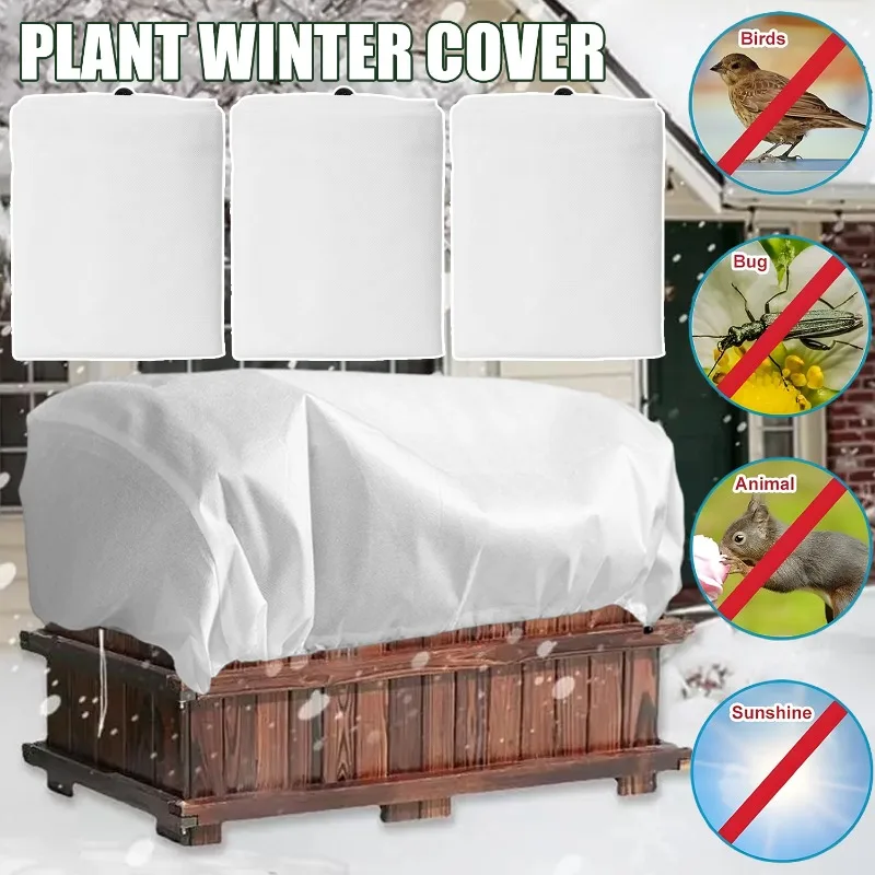 

Winter Plant Cover Shrub Frost Protection Cloth Tree Breathable Cover Bags with Drawstring Plant Against Cold Warm Cover Bags