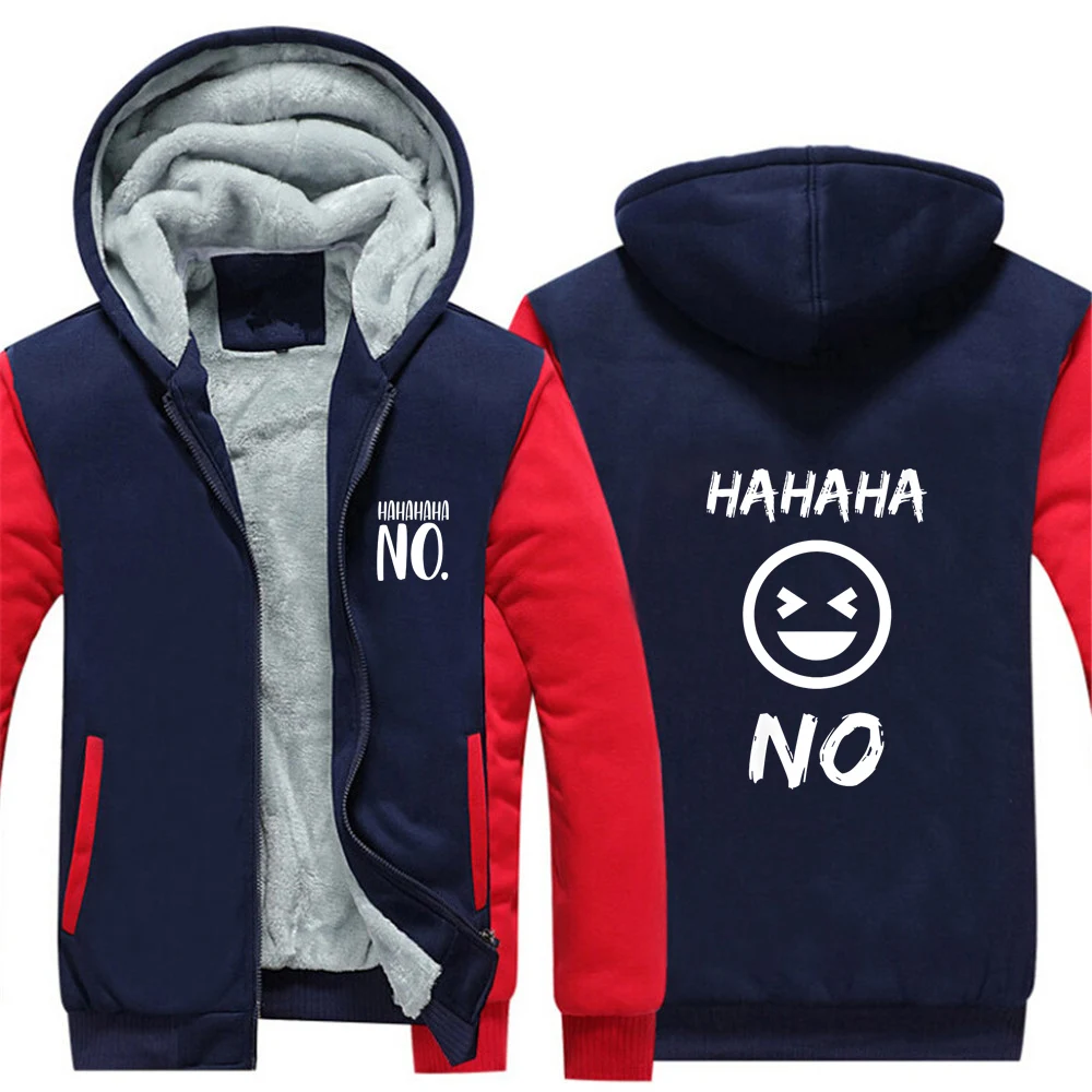 

Hahaha No Men Solid Color Winter Warm Retro Streetwear Minimalist Design Hoodie Sportswear Zipper Hooded Coat Jacket