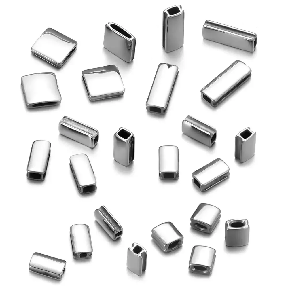 316L Stainless Steel Small Hole Beads Metal Slider Charm Spacer Beads For Jewelry Making Beaded Bracelet DIY Accessories