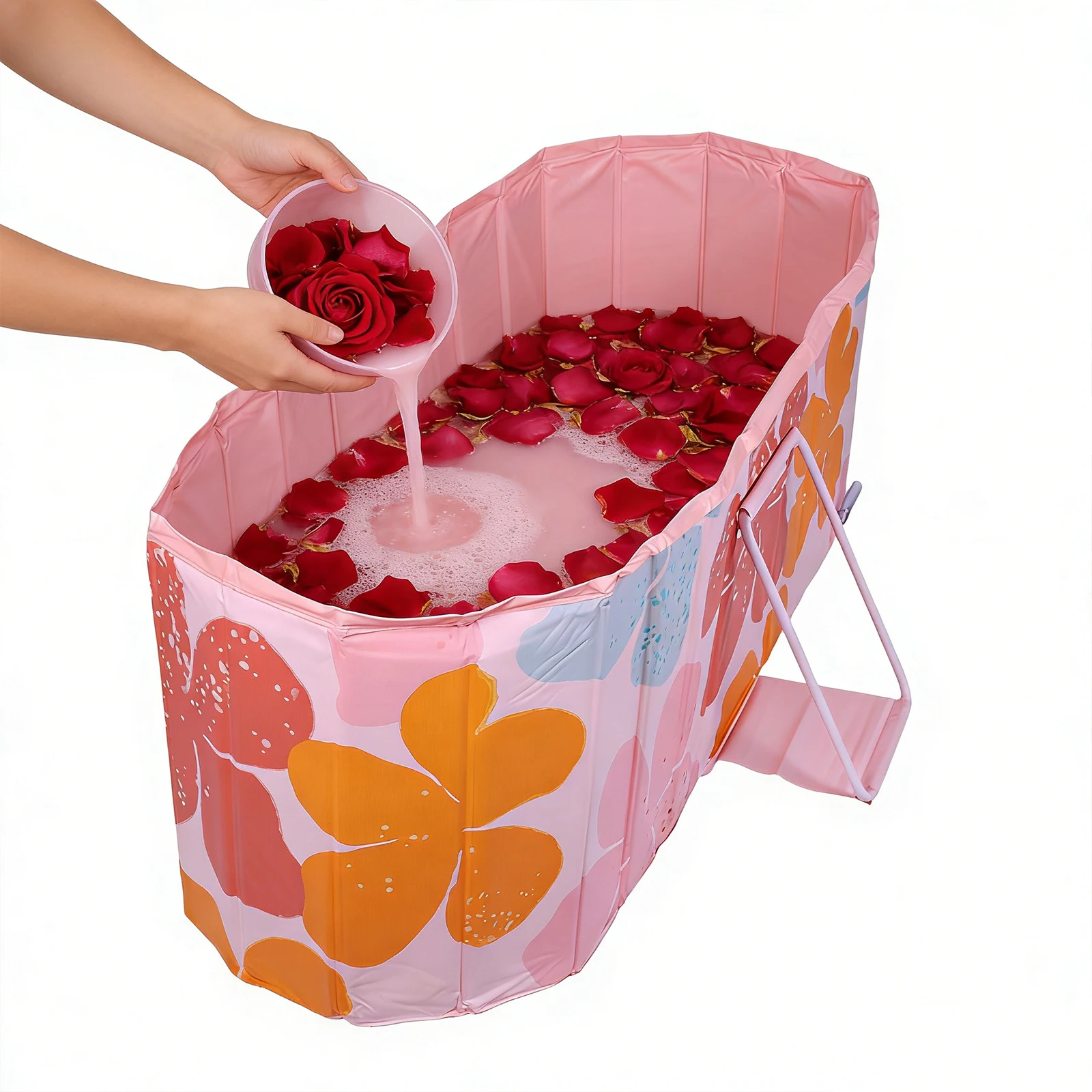 

47 Inch Inflation-free Bathtub 5-Layer Insulated Liner Foldable Bathtub for Athletes Adult for Shower Baths Home Indoor Outdoor